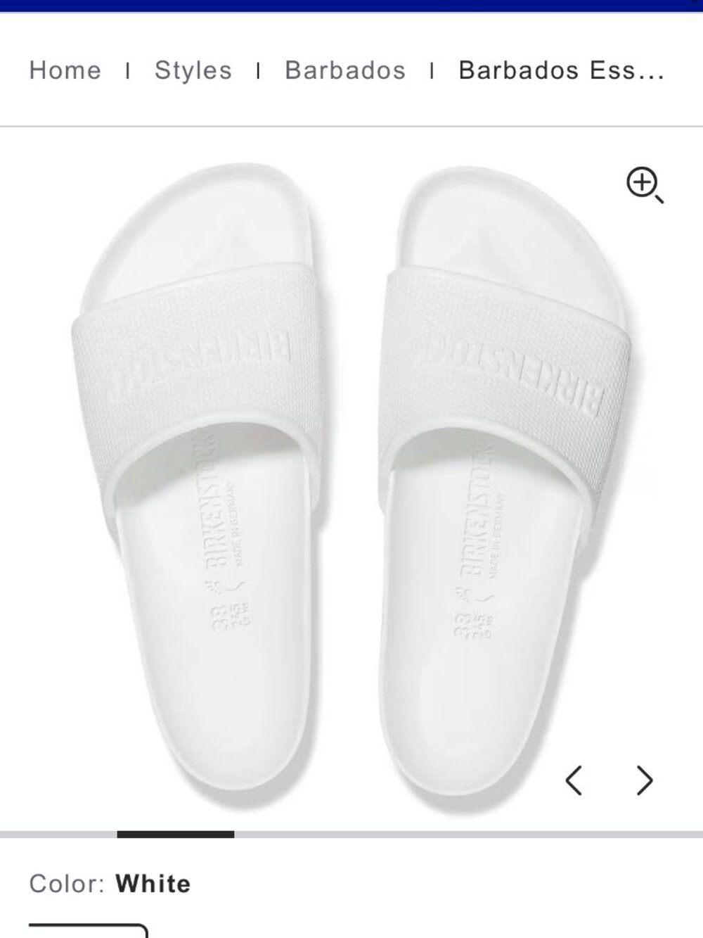 NEW BIRKSENSTOCK BARBADOS womens sandals slides 6 or 8 eva white